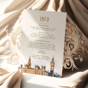 London Insert INFO Details England Bröllop Inbjudningar