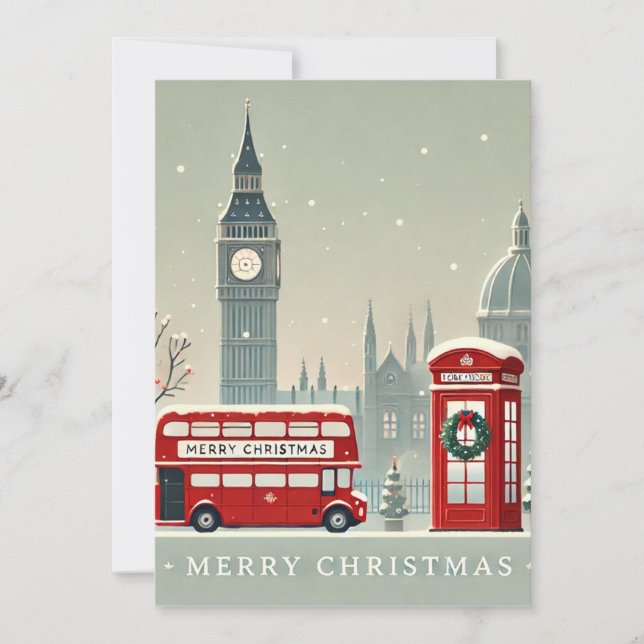 London-jul | Big Ben & Festive London Inbjudningar (Framsida)