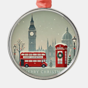 London-jul Big Ben & Festive London Julgransprydnad Metall