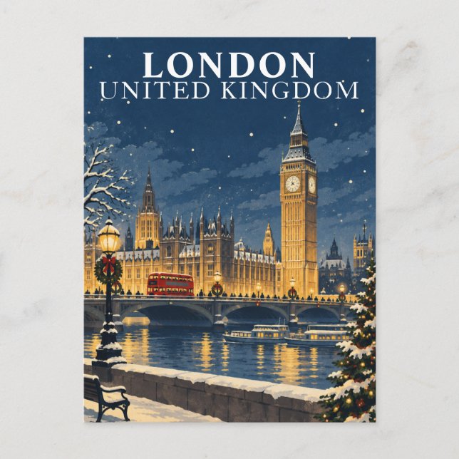 London jul Vintage Resa Vykort (Framsida)
