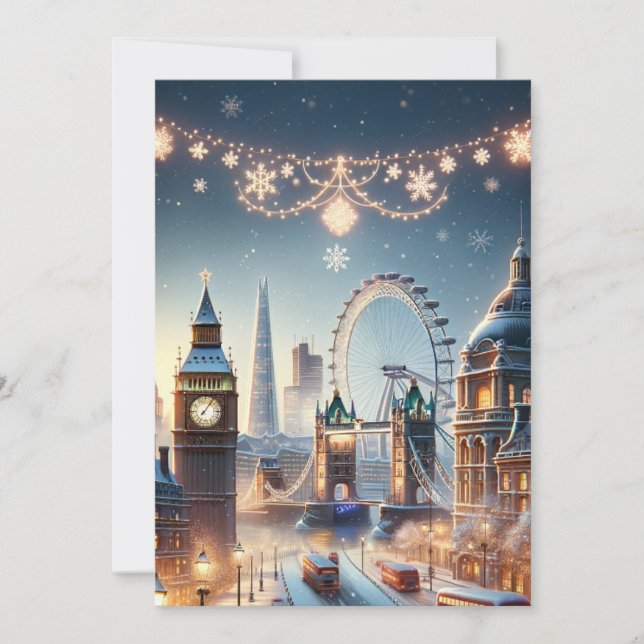 London-julafton: Exquisite Greeting Card Julkort (Framsida)