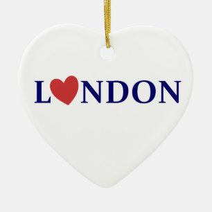 London kärlek julgransprydnad keramik