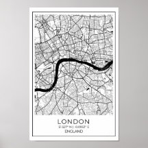 London Karta Poster - London Wall Art
