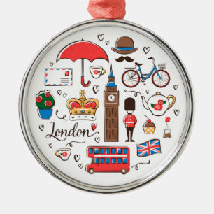 London klotter julgransprydnad metall