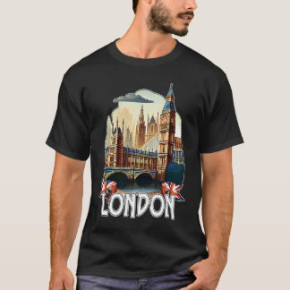 London Landcape Graphic Tourist Souvenir England T Shirt