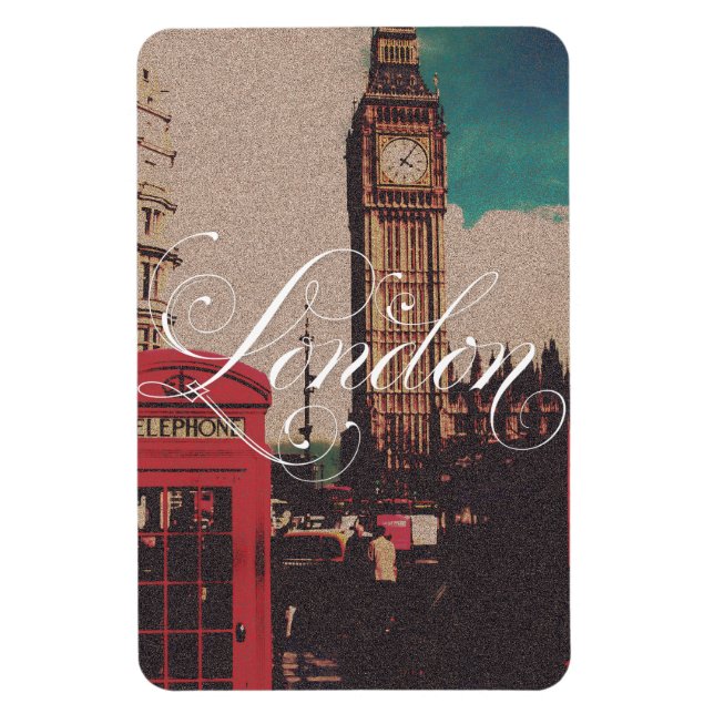 London Landmark Vintage Photo Magnet (Vertikal)