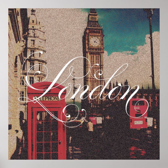 London Landmark Vintage Photo Poster (Framsidan)