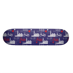 London Landmärken Mönster Mini Skateboard Bräda 18,7 Cm