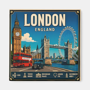 🧲 London Landmärken Resa Souvenir England 🎡 Magnet
