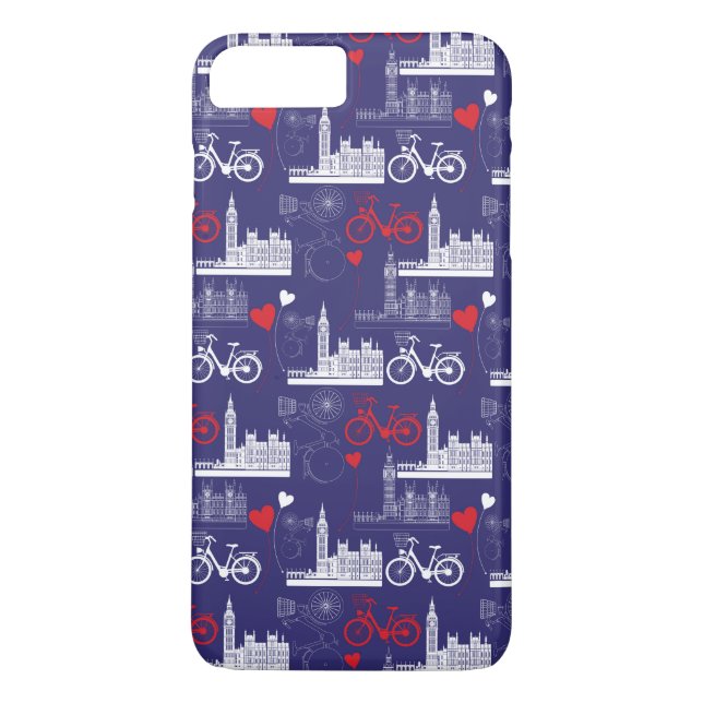 London Landmarks Mönster Case-Mate iPhone Skal (Baksida)
