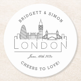 London Landmarks | Pappra kol i Kärlek-rundan Underlägg Papper Rund