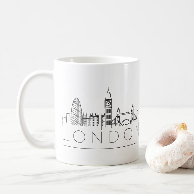 London Landmarks Stylized Skyline Coffee Mugg (Med munk)