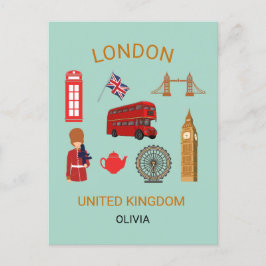 London Landmarks Travel-ThLED Print Helg Vykort
