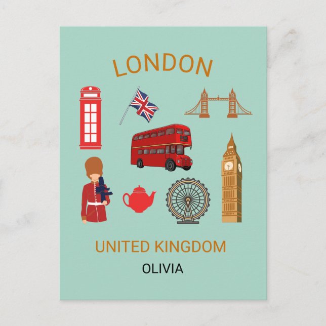 London Landmarks Travel-ThLED Print Helg Vykort (Framsida)