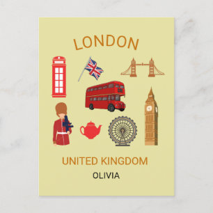 London Landmarks Travel-ThLED Print Vykort