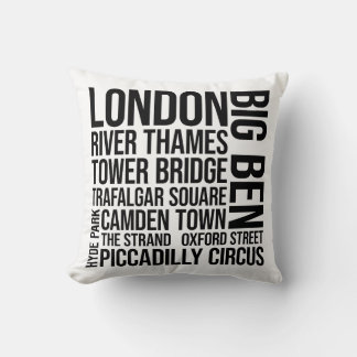 London Landmarks Typography - England Ord Art Kudde
