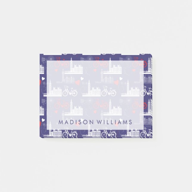 London Landmarksmönster Post-it Block (Framsida)