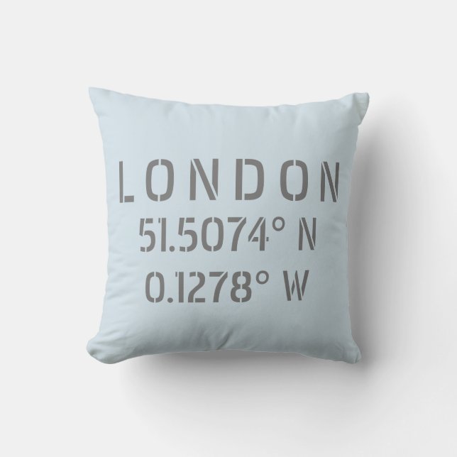 London Latitude & Longitud Kudde (Framsida)