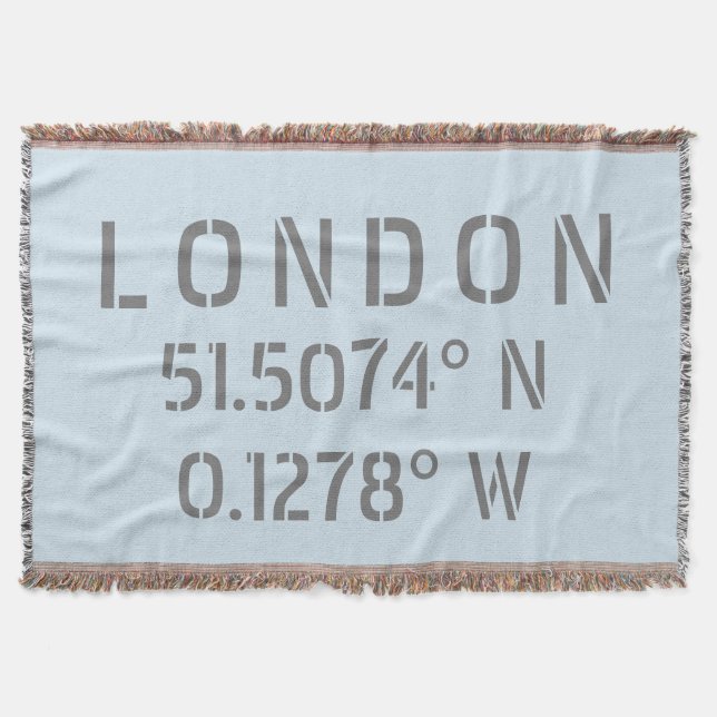 London Latitude Longitud Throw Blanket Filt (Framsidan)