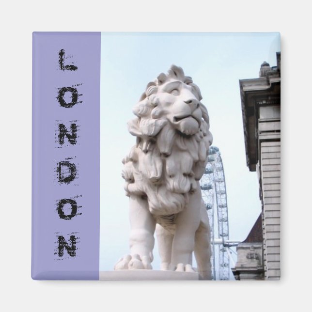 London Lejon Statue Magnet (Framsidan)