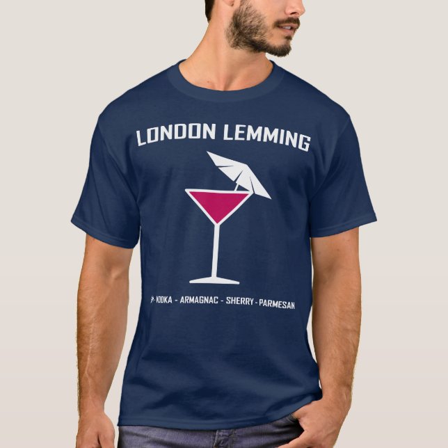London Lemming Cocktail Johnny English Movie famil T Shirt (Framsida)