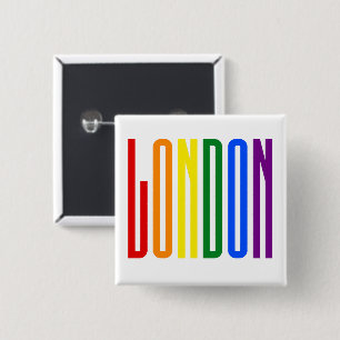 London LGBT Rainbow Flagga Typography Gay pride Knapp