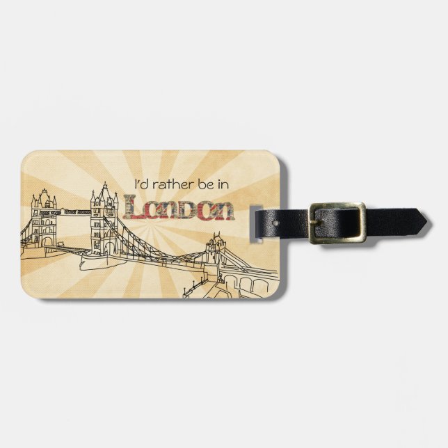 London Luggage Tag Bagagebricka (Horisontell Framsida)