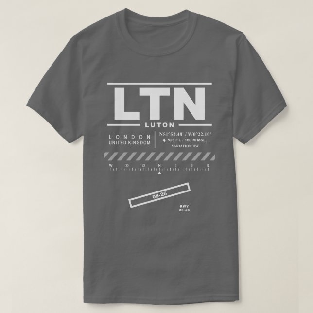 London Luton Airport LTN T-Shirt (Design framsida)