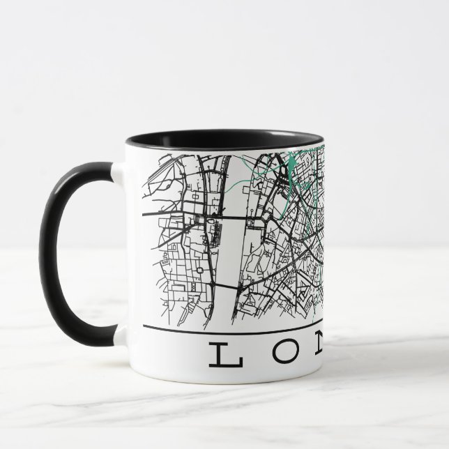 London Map Mug Mugg (Vänster)