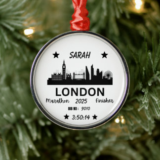 London Marathon Finisher Running Keepsaké Gift Julgransprydnad Metall