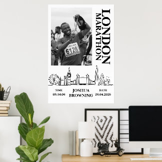 London Marathon Personlig medalj foto Poster