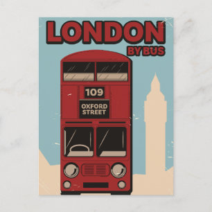 London Med Buss Meddelande Vykort