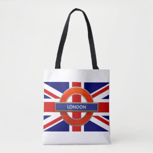 London Metro Sign British Flagga Tygkasse