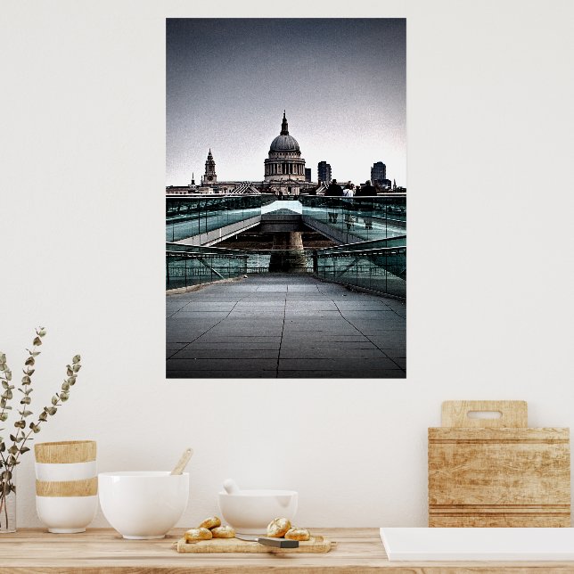 London - Millennium Bridge & St Pauls (6334) Poster (Kök)