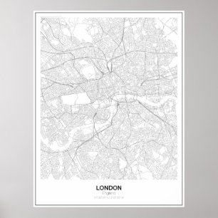 London Minimalist Karta Poster (Stil 2)