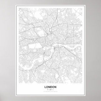 London Minimalist Karta Poster (Stil 2)