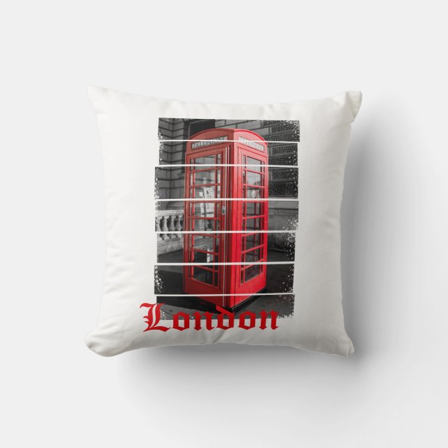 London Mobil Box Vintage Souvenir Kudde (Framsida)