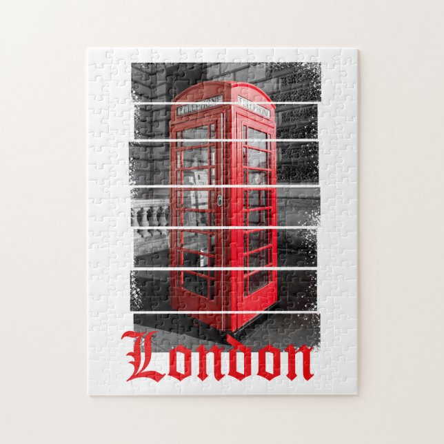 London Mobil Box Vintage Souvenir Pussel (Vertikal)
