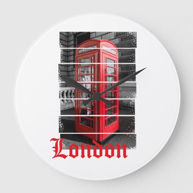 London Mobil Box Vintage Souvenir Stor Klocka (Framsida)