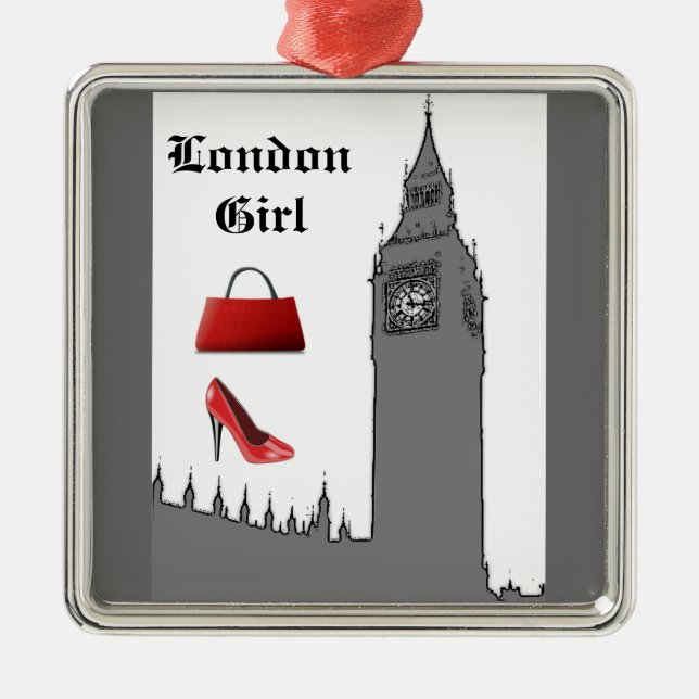 London Mode Big Ben-julprydnad Julgransprydnad Metall (Framsidan)