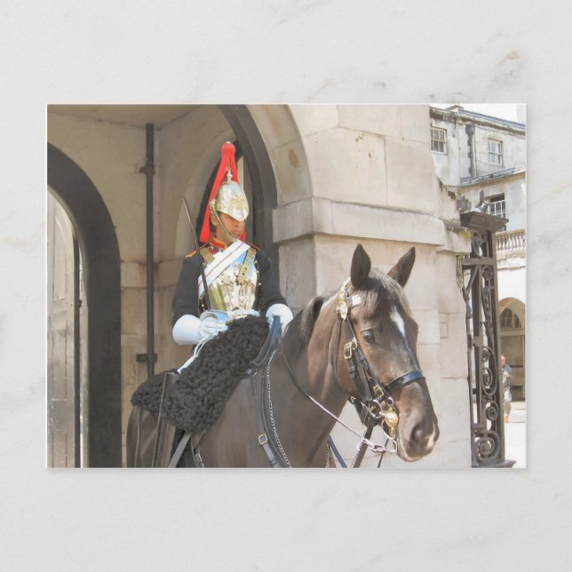 London, Mounted sentry i Whitehall Vykort (Framsida)