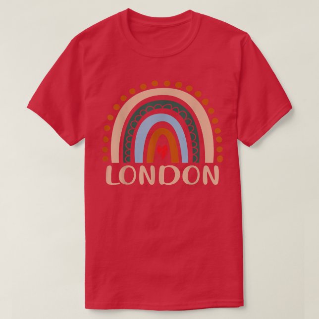 London Namn Personlig Funny Women Rainbow Londo T Shirt (Design framsida)