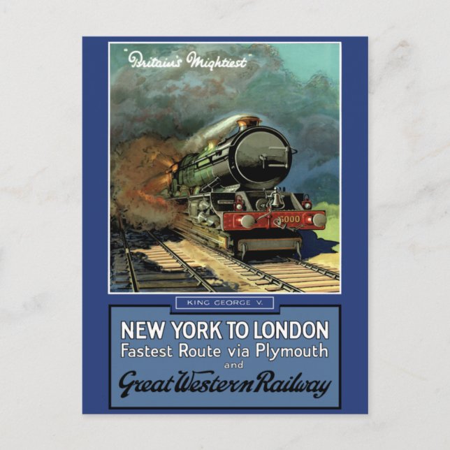 London New York Great Western Railway Vykort (Framsida)