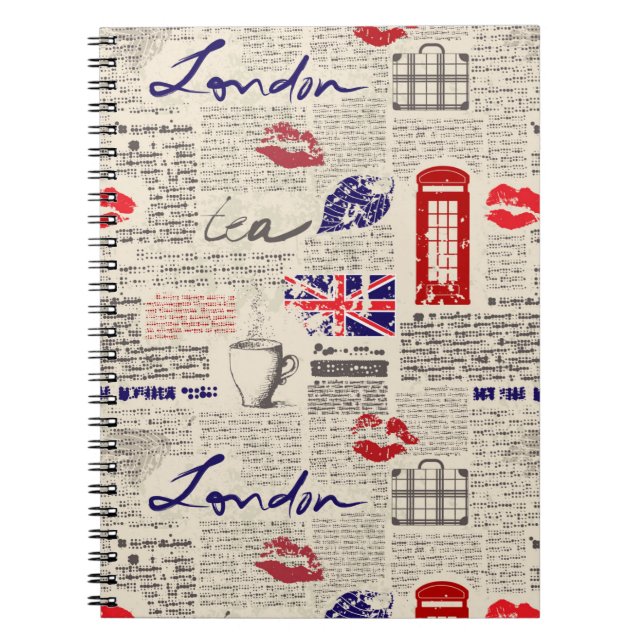 London Newspaper Mönster Anteckningsbok (Framsidan)