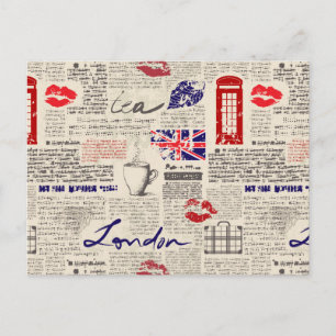 London Newspaper Mönster Vykort