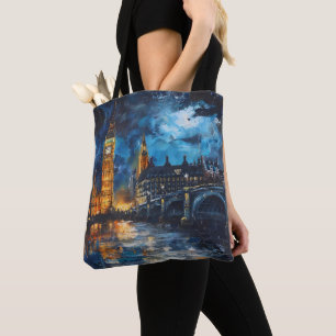 London Night Painting Tygkasse