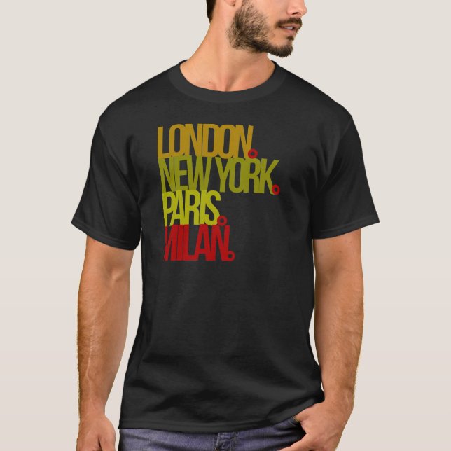 London NY Paris Milan T Shirt (Framsida)