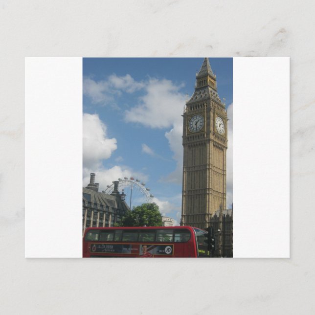 London Öga & Big Ben Vykort (Framsida)