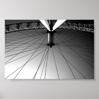 London Öga Black and white Poster