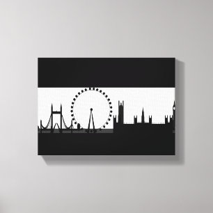 London Öga City Skyline Black & White Kanvastryck